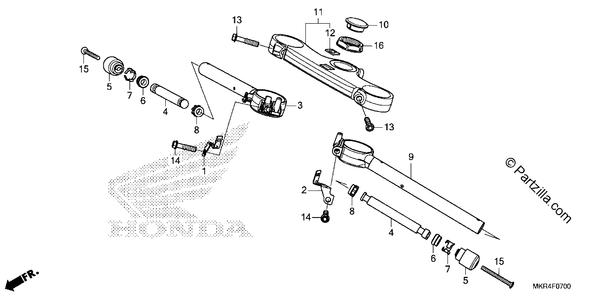Diagrama de HANDLEBAR TOP BRIDGE