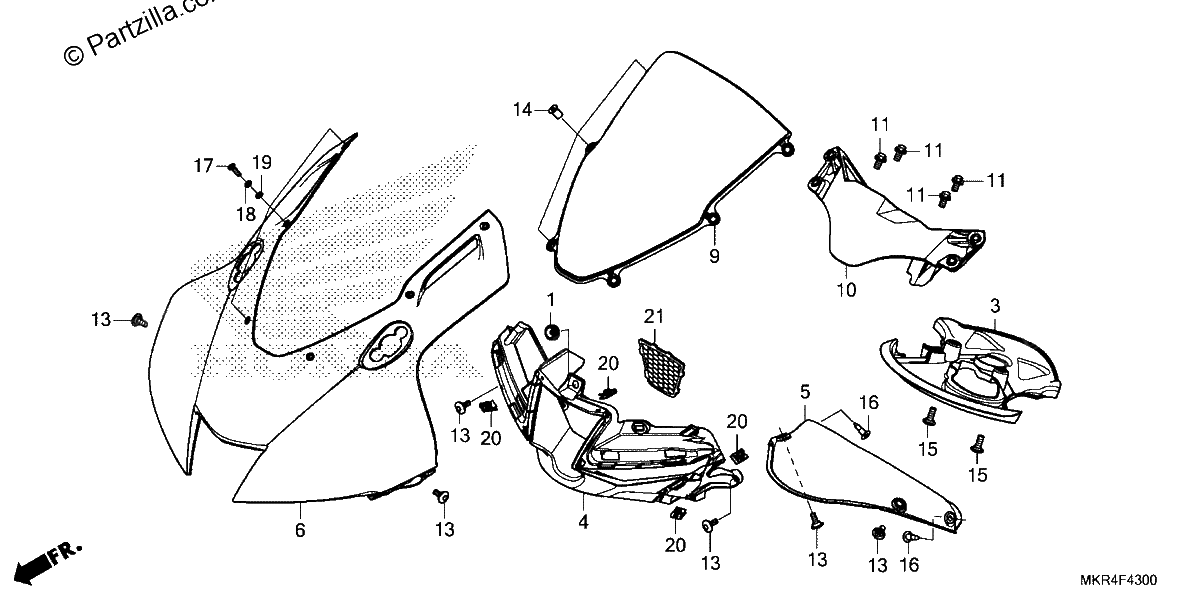 Diagrama de UPPER COWL