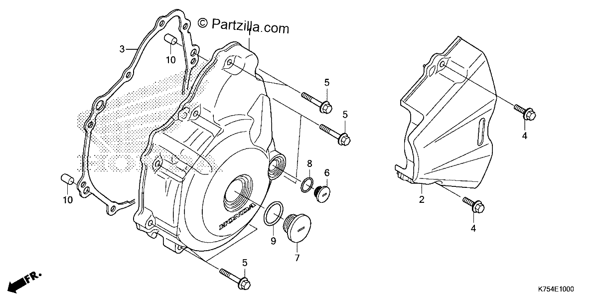 Diagrama de LEFT CRANKCASE COVER