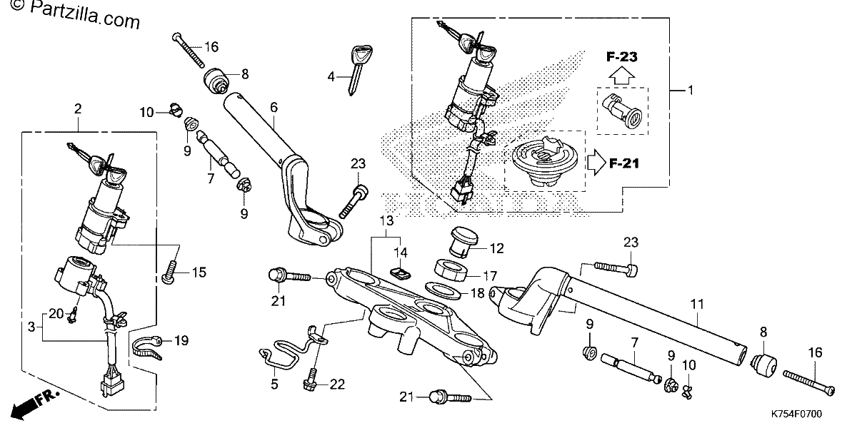 Diagrama de HANDLEBAR TOP BRIDGE