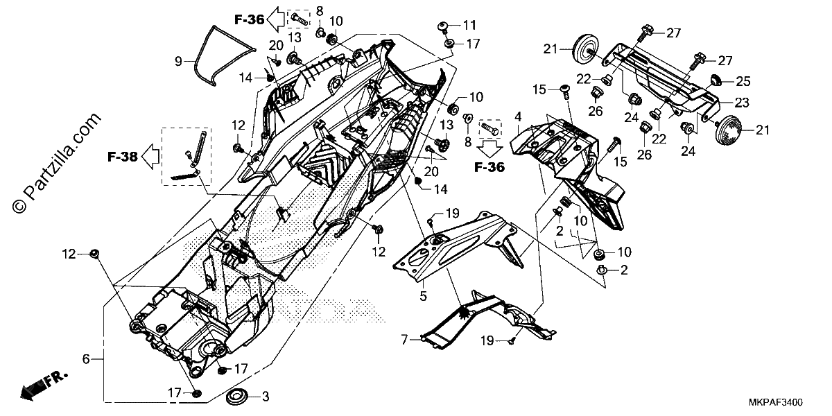 Diagrama de REAR FENDER