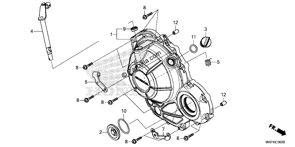 Diagrama de RIGHT CRANKCASE COVER