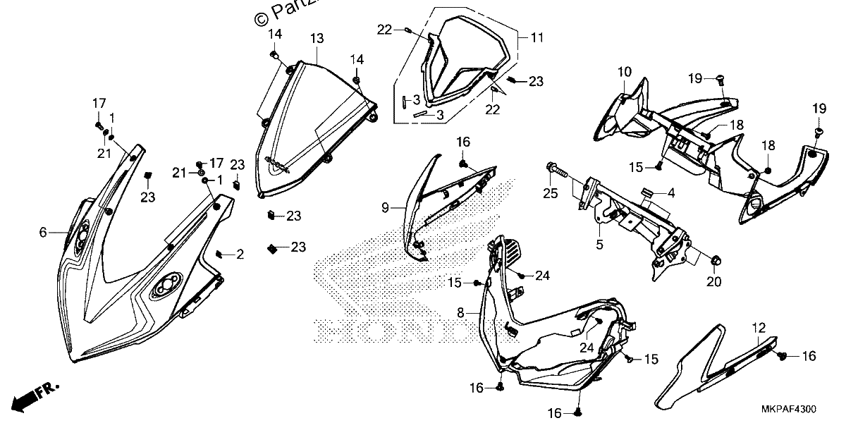 Diagrama de UPPER COWL