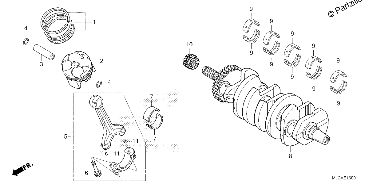 Diagrama de CRANKSHAFT PISTON