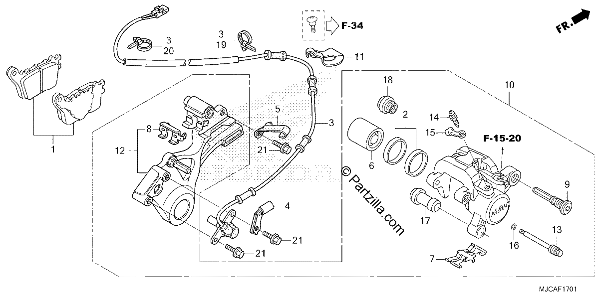 Diagrama de REAR BRAKE CALIPER 2