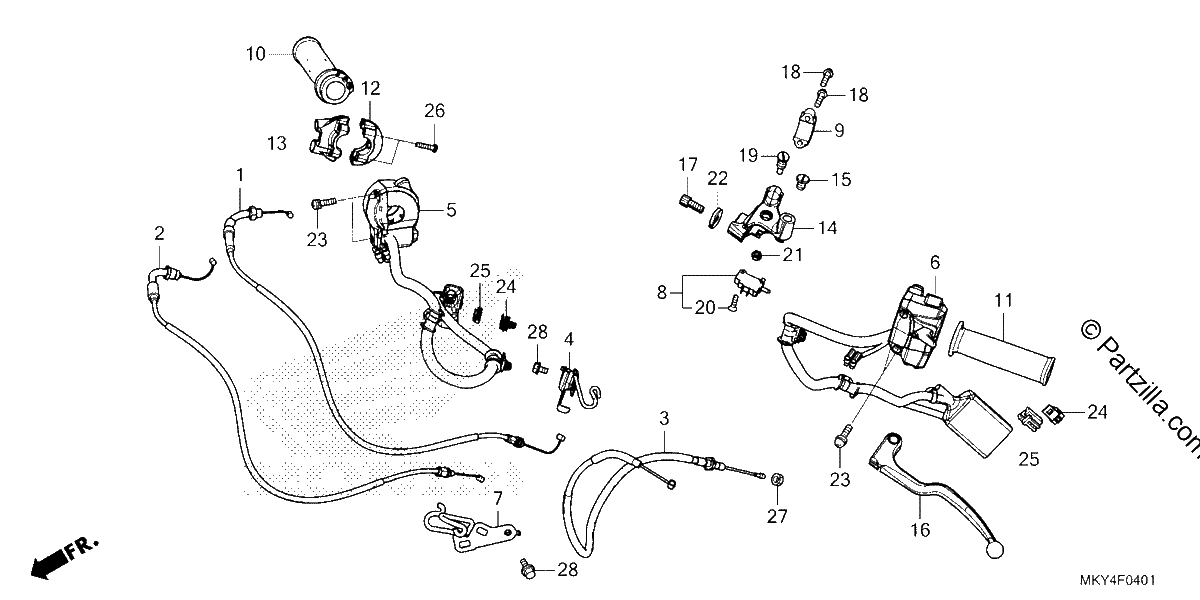 Diagrama de HANDLE LEVER SWITCH CABLE 2