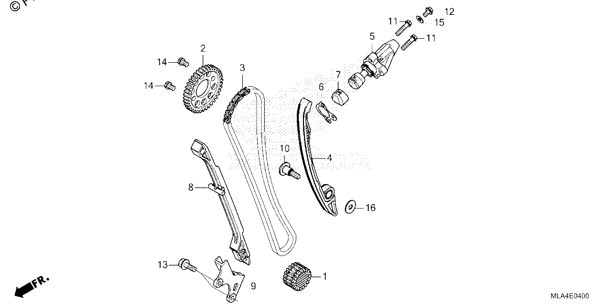 Diagrama de CAM CHAIN TENSIONER