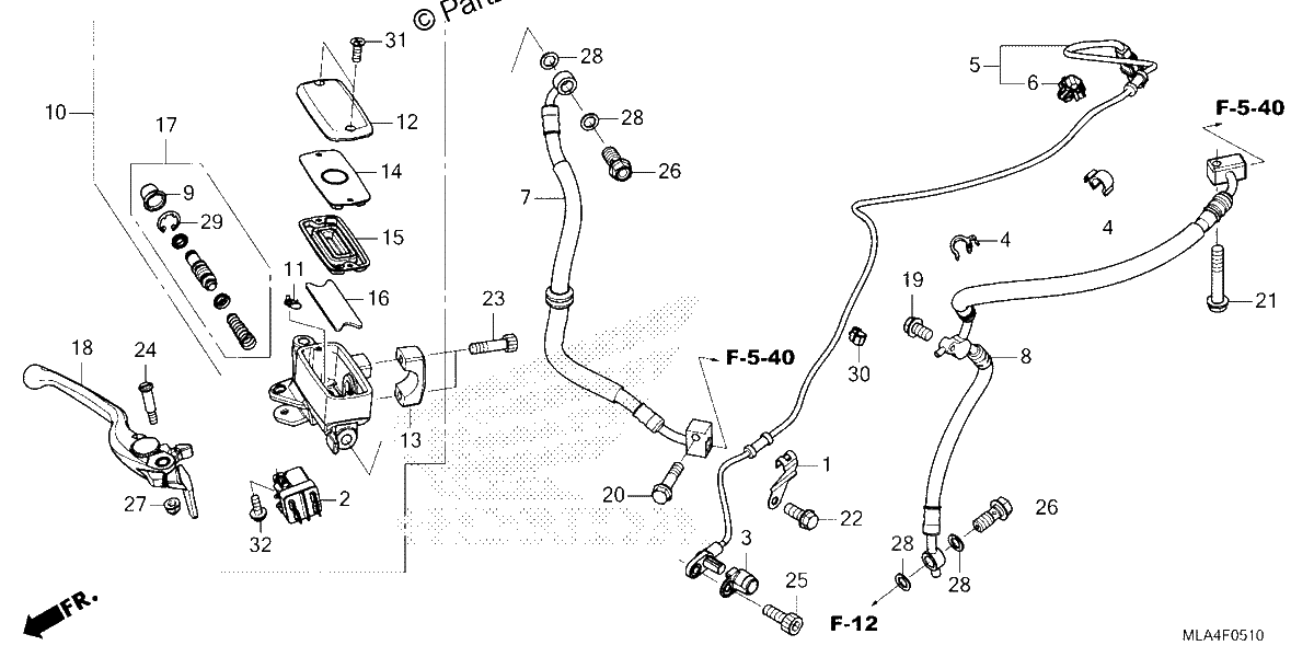 Diagrama de FRONT BRAKE MASTER CYLINDER