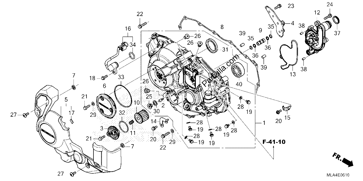 Diagrama de RIGHT CRANKCASE COVER