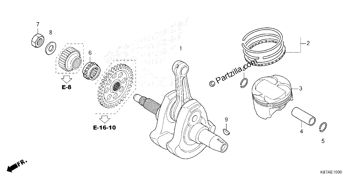 Diagrama de CRANKSHAFT PISTON