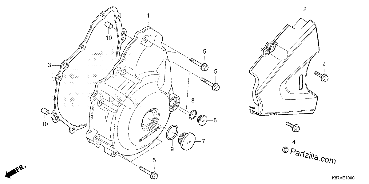 Diagrama de LEFT CRANKCASE COVER