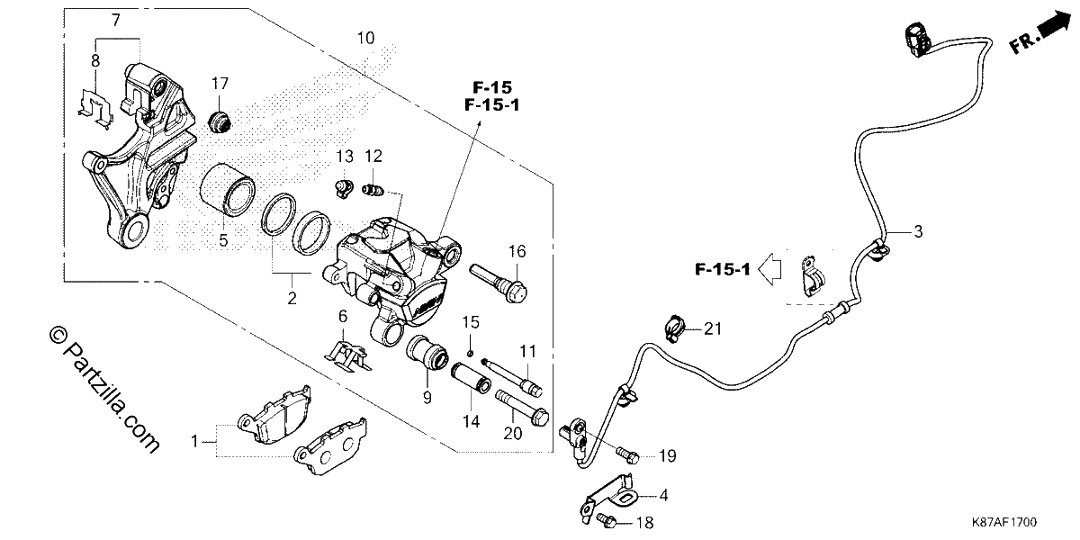 Diagrama de REAR BRAKE CALIPER