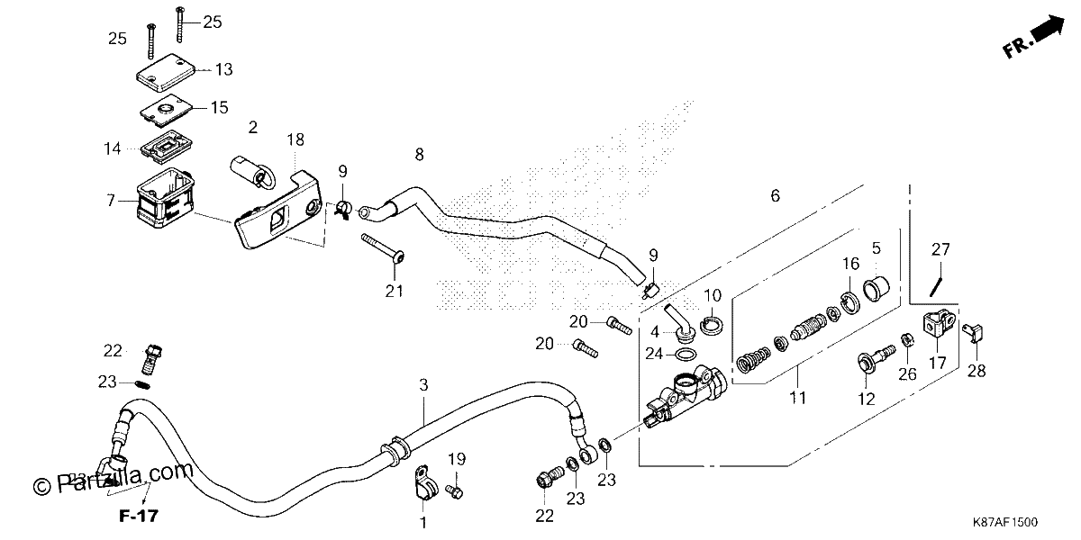 Diagrama de REAR BRAKE MASTER CYLINDER 1