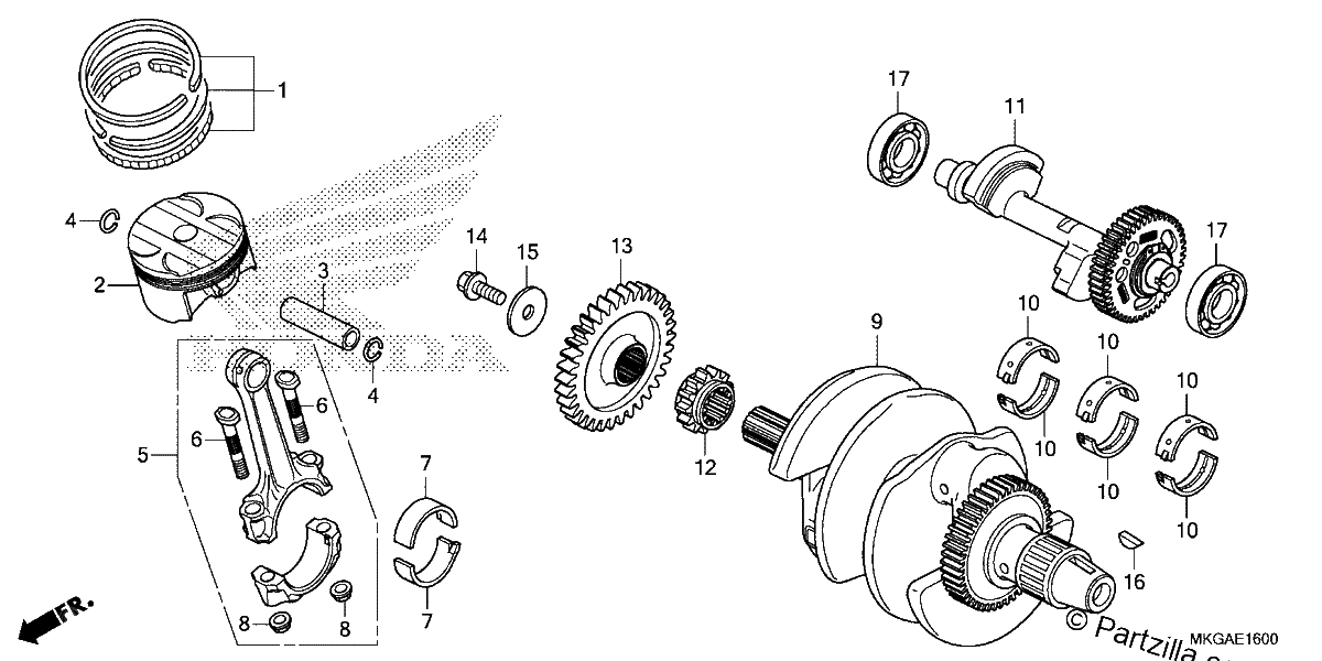 Diagrama de CRANKSHAFT PISTON