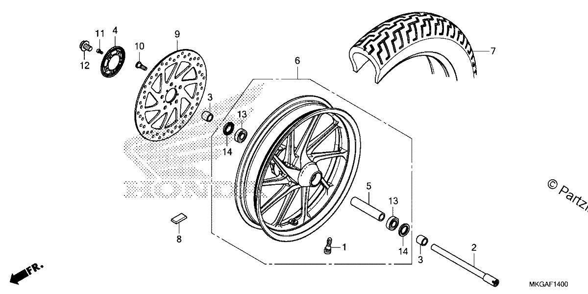 Diagrama de FRONT WHEEL