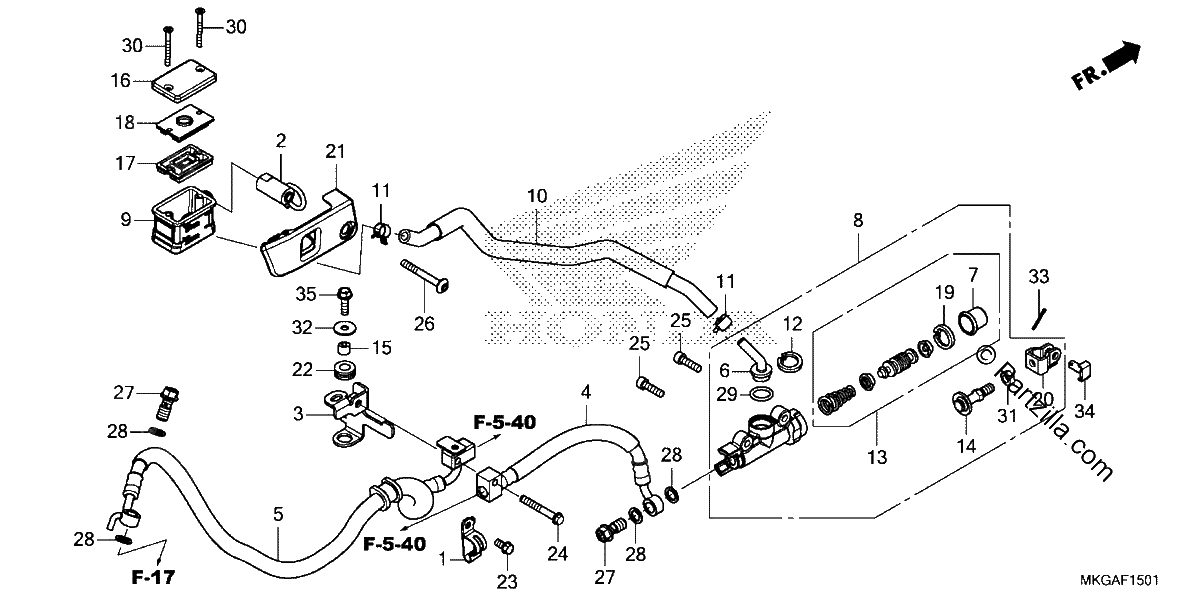 Diagrama de REAR BRAKE MASTER CYLINDER 2