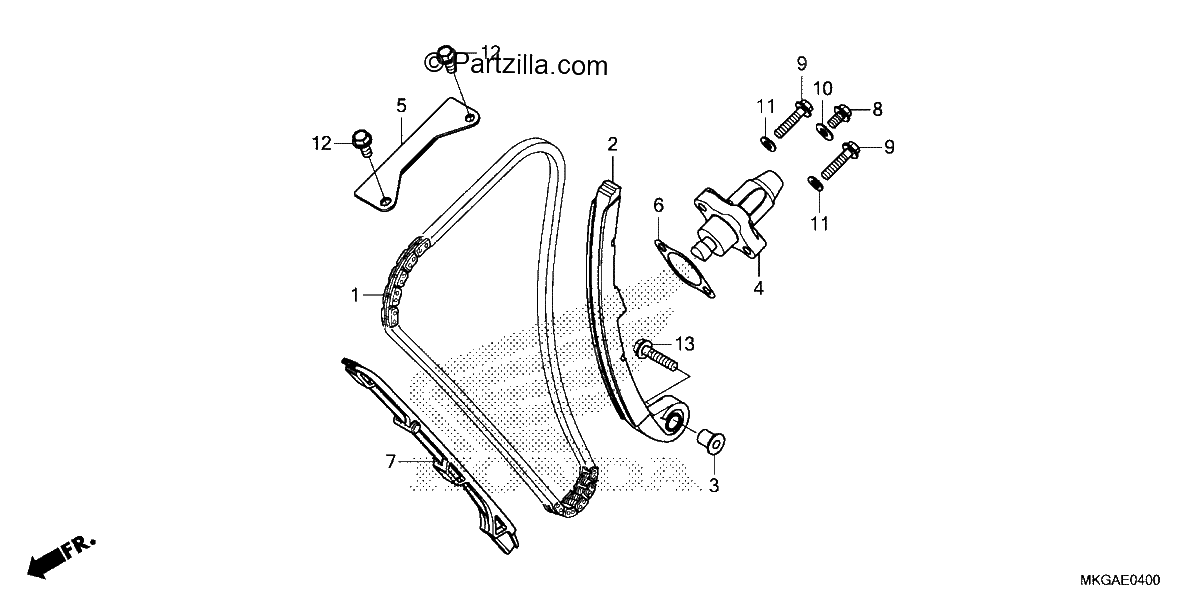Diagrama de CAM CHAIN TENSIONER