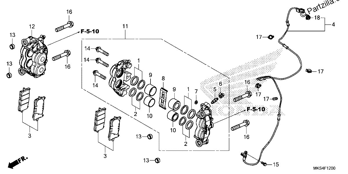 Diagrama de FRONT BRAKE CALIPER