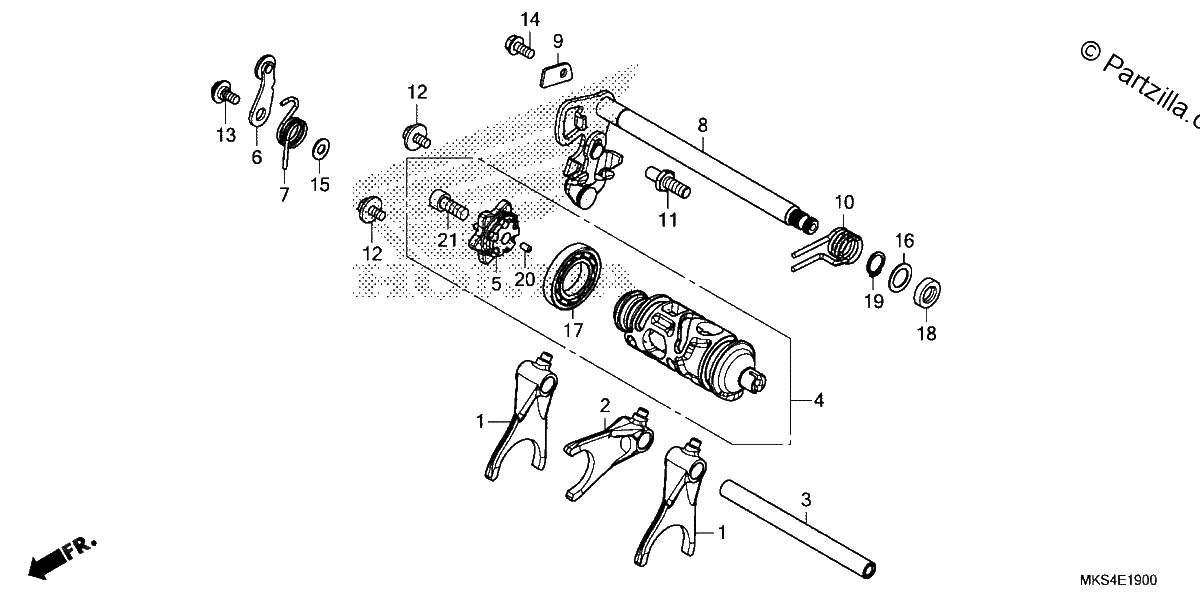Diagrama de GEARSHIFT DRUM 1