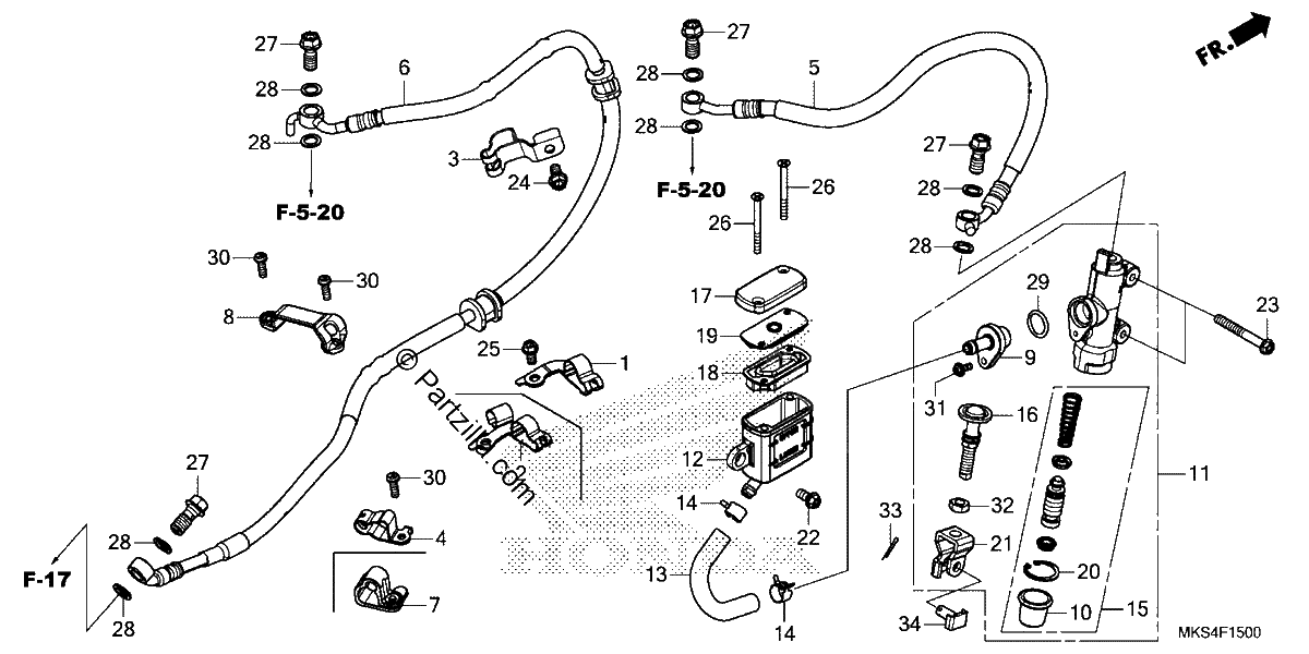 Diagrama de REAR BRAKE MASTER CYLINDER