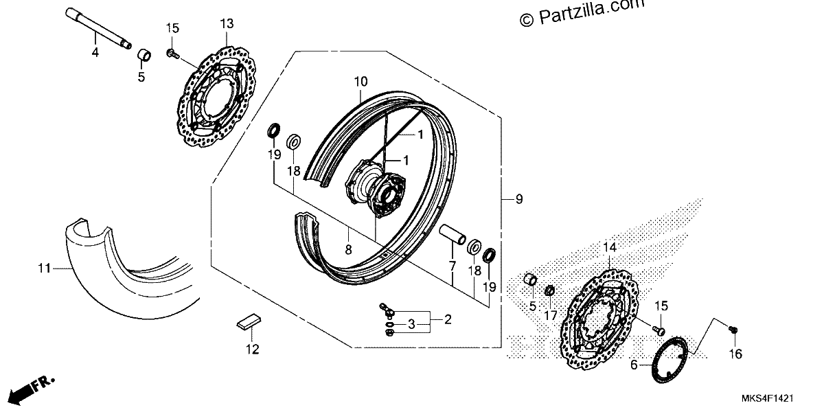 Diagrama de FRONT WHEEL 2