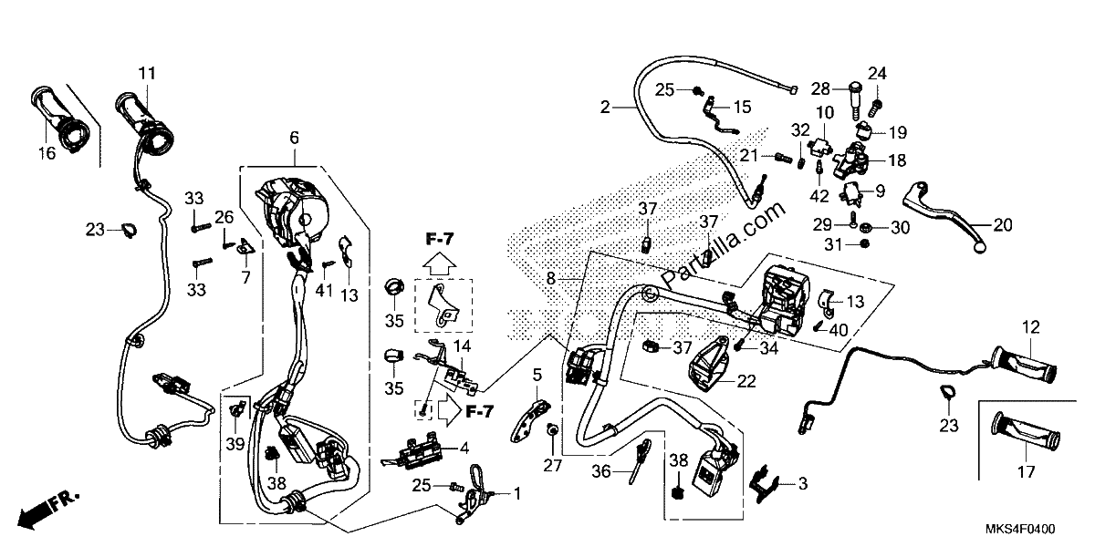 Diagrama de HANDLE LEVER SWITCH CABLE MT