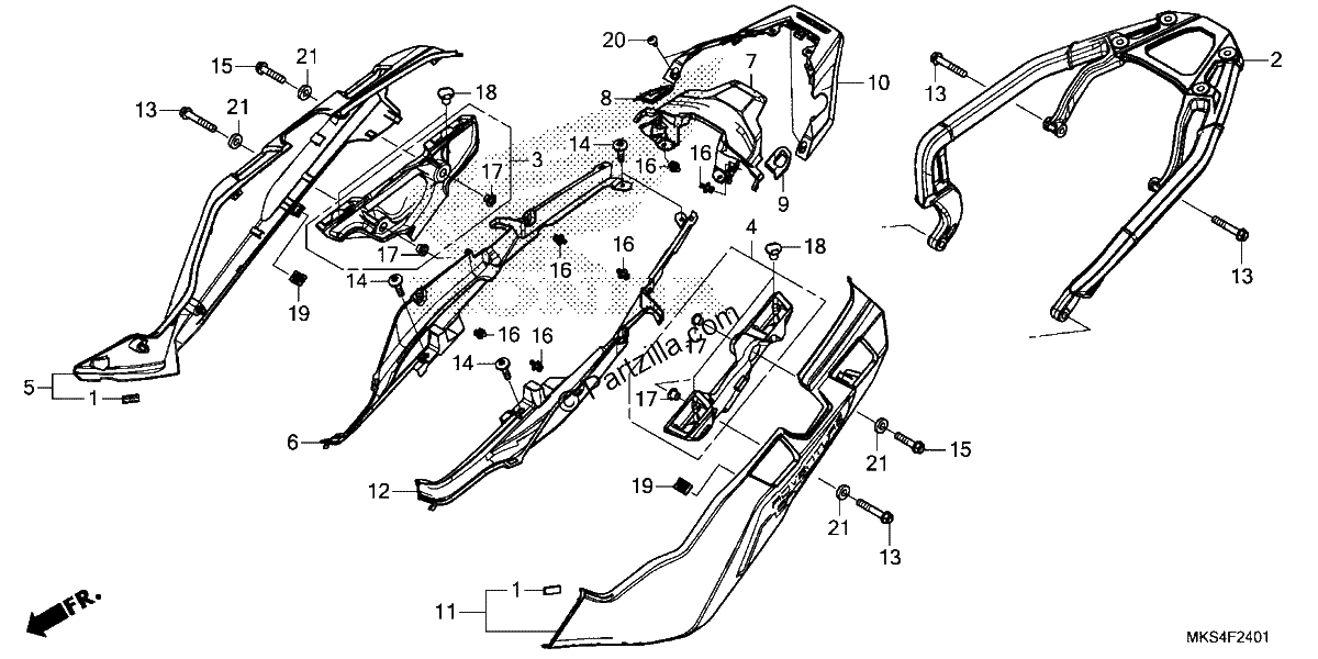 Diagrama de SIDE COVER REAR CARRIER