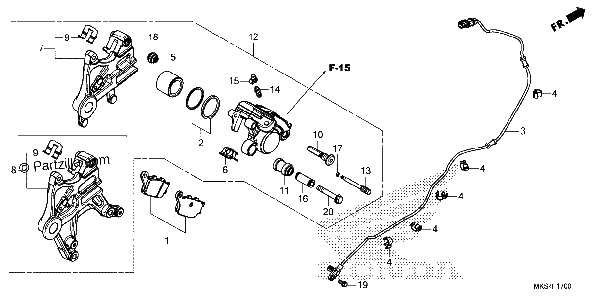 Diagrama de REAR BRAKE CALIPER