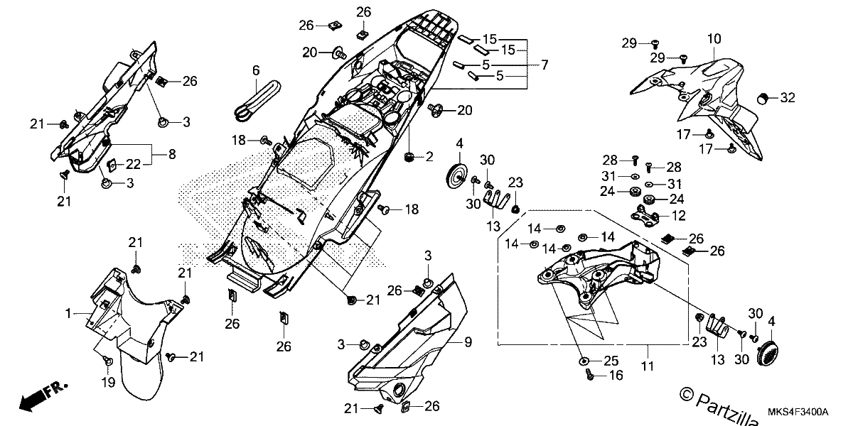 Diagrama de REAR FENDER 1