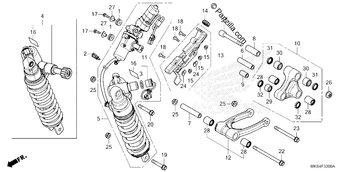 Diagrama de REAR SHOCK ABSORBER