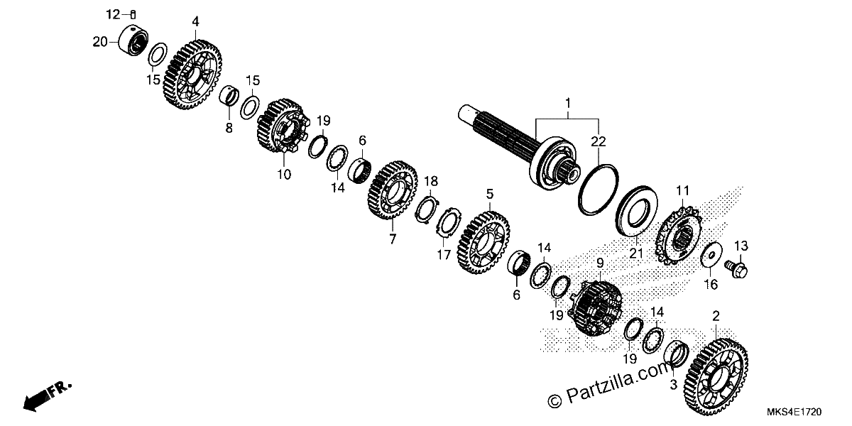 Diagrama de TRANSMISSION COUNTERSHAFT