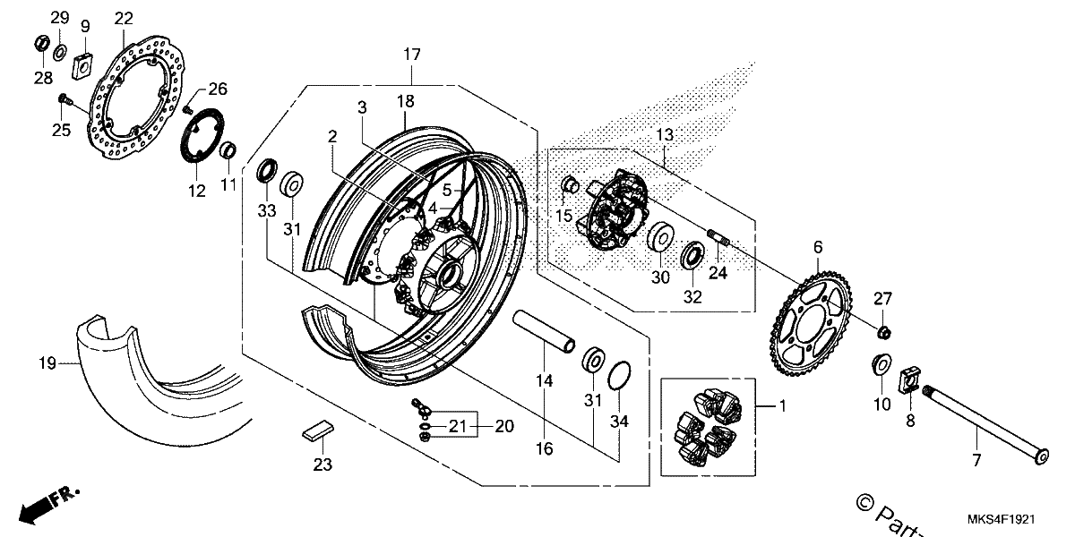 Diagrama de REAR WHEEL 2