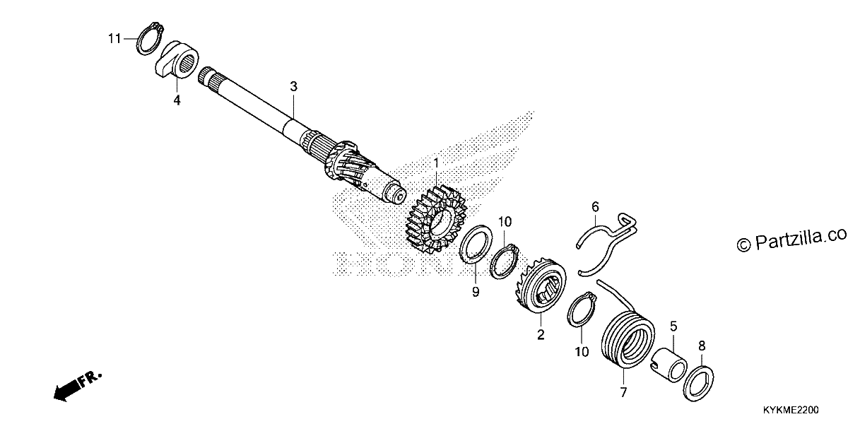 Diagrama de KICK STARTER SPINDLE