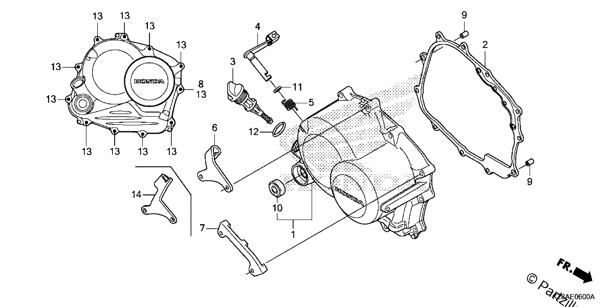 Diagrama de RIGHT CRANKCASE COVER