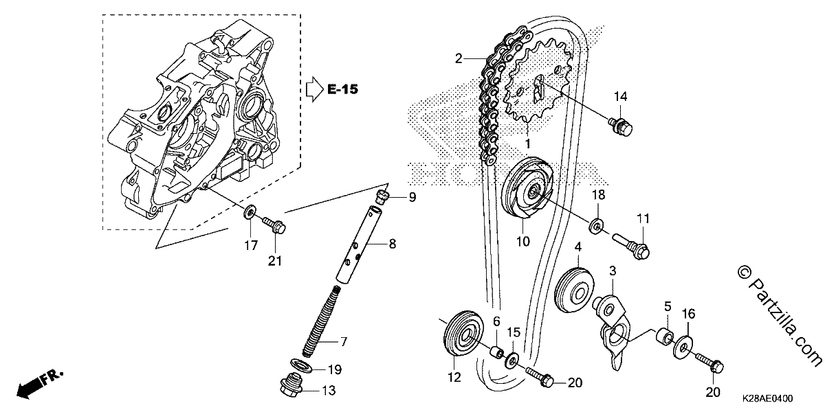 Diagrama de CAM CHAIN TENSIONER