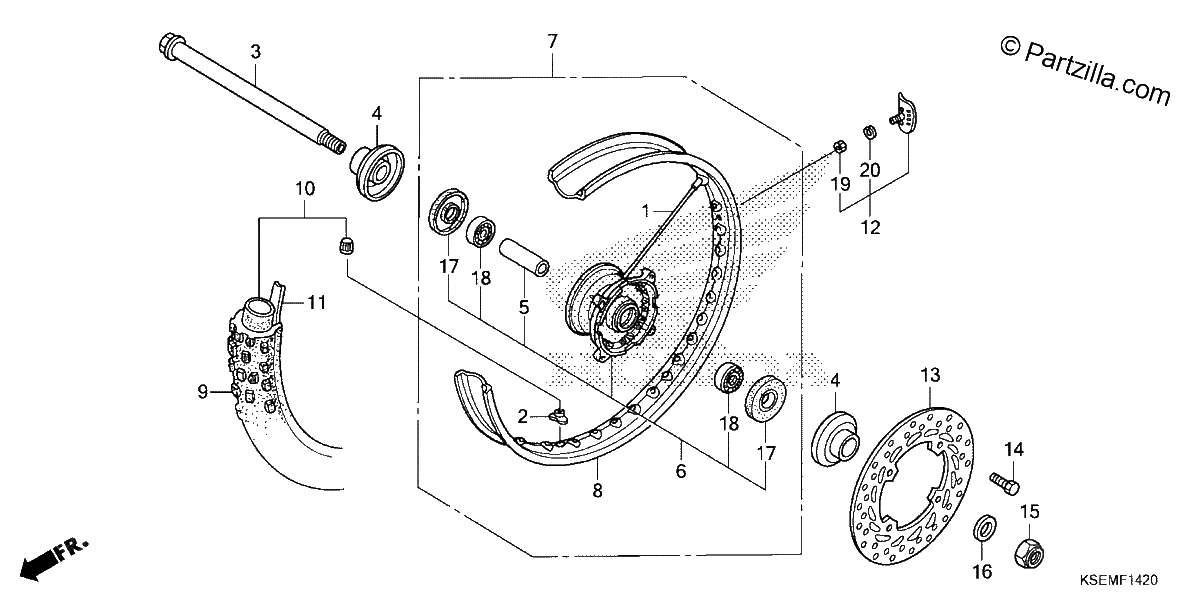 Diagrama de FRONT WHEEL