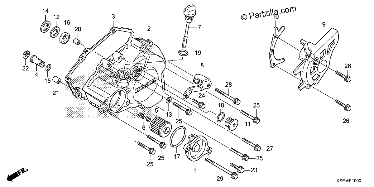 Diagrama de LEFT CRANKCASE COVER