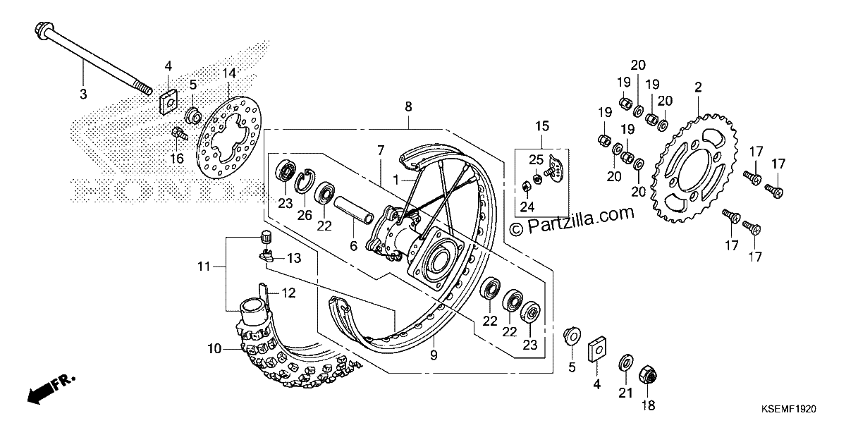 Diagrama de REAR WHEEL