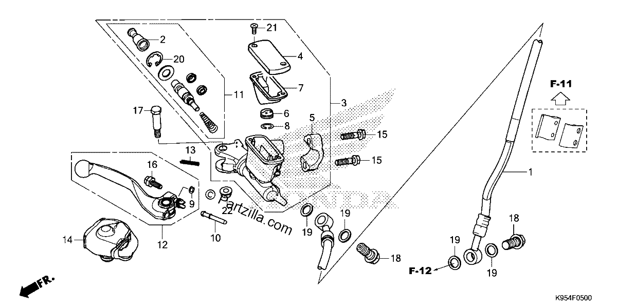 Diagrama de FRONT BRAKE MASTER CYLINDER