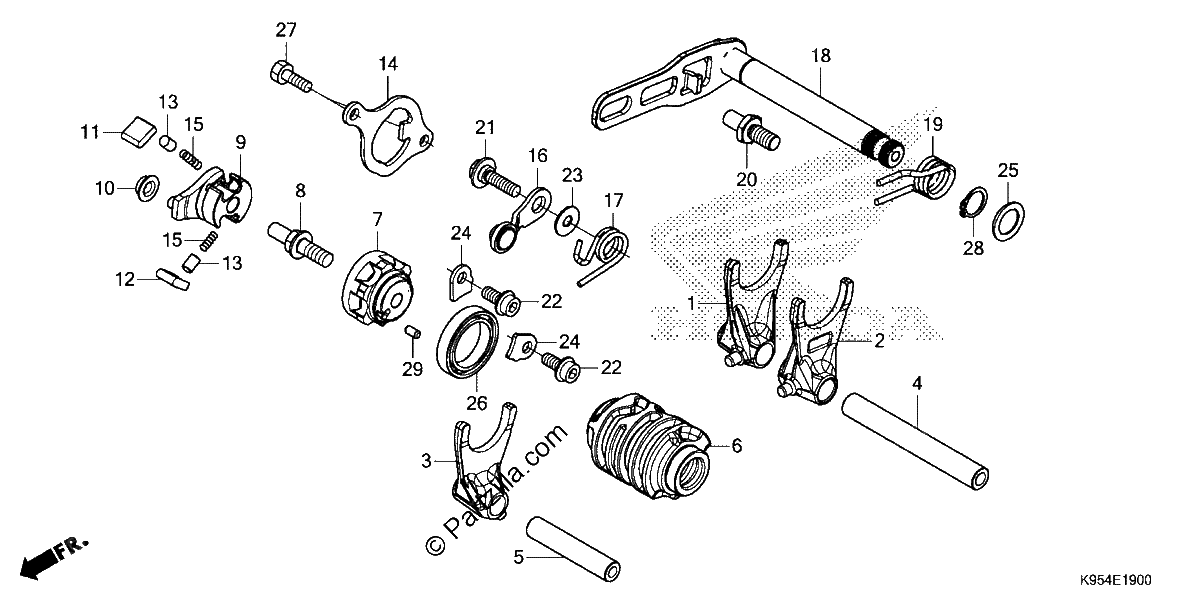 Diagrama de GEARSHIFT DRUM