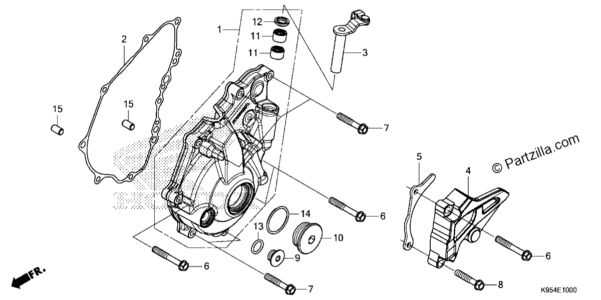 Diagrama de LEFT CRANKCASE COVER