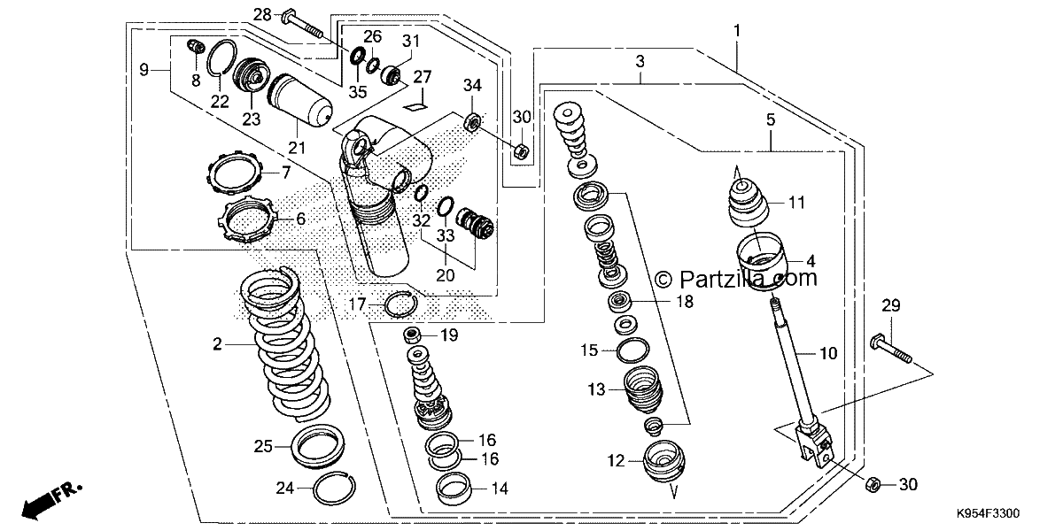 Diagrama de REAR SHOCK ABSORBER