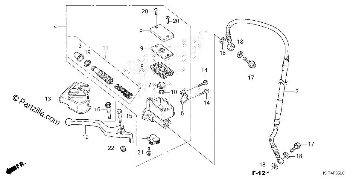 Diagrama de FRONT BRAKE MASTER CYLINDER 1