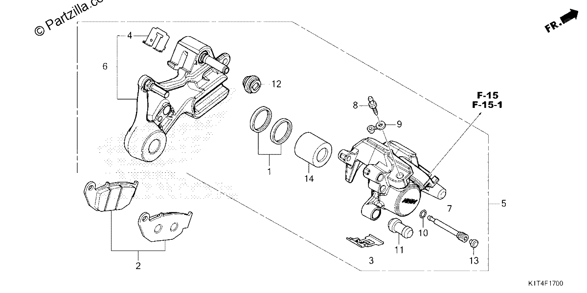 Diagrama de REAR BRAKE CALIPER