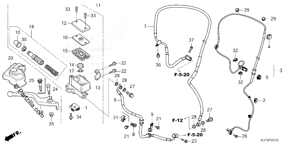 Diagrama de FRONT BRAKE MASTER CYLINDER 2