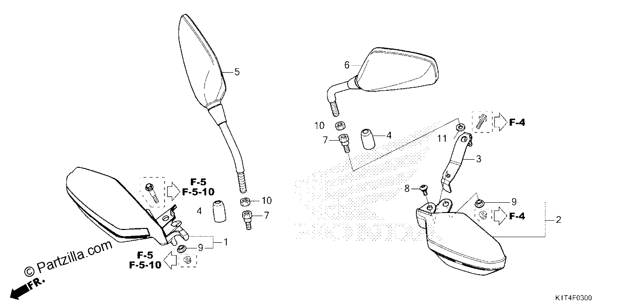 Diagrama de MIRROR KNUCKLE GUARD
