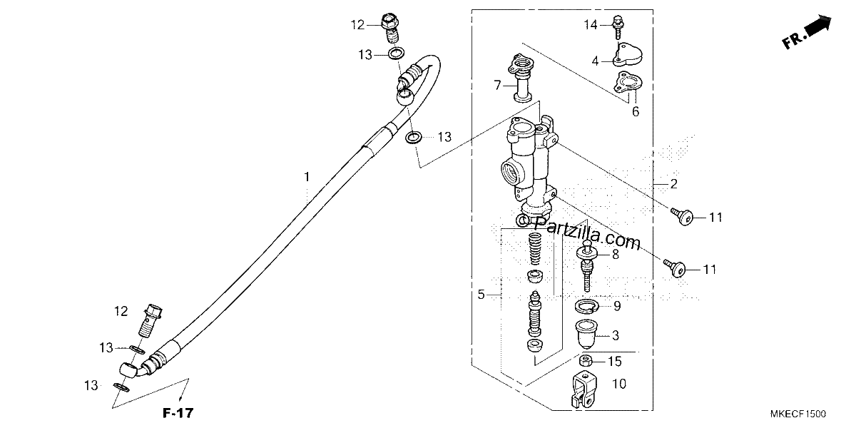 Diagrama de REAR BRAKE MASTER CYLINDER