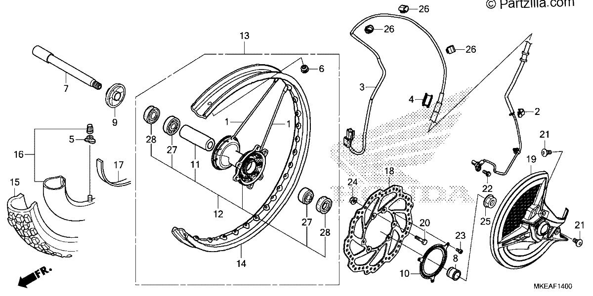Diagrama de FRONT WHEEL