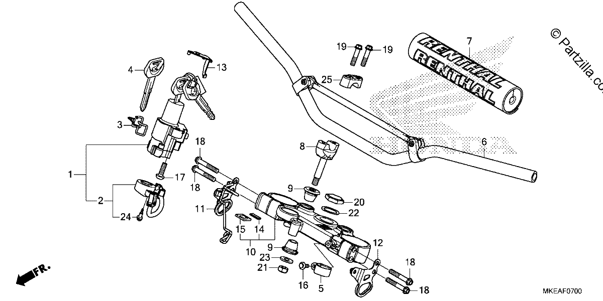 Diagrama de HANDLEBAR TOP BRIDGE