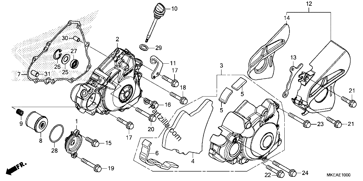 Diagrama de LEFT CRANKCASE COVER